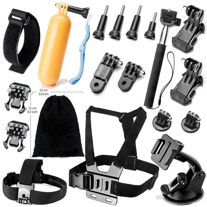 YFY 11-In-1 Basic Outdoor Sports Accessories Kit for GoPro Hero Cameras