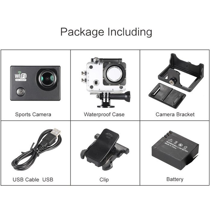 Andoer&reg; Wifi Action Sports Camera DV Cam Full HD 2.0" LCD 12MP 1080P 30FPS 140 Degree Wide Lens Waterproof for... N6
