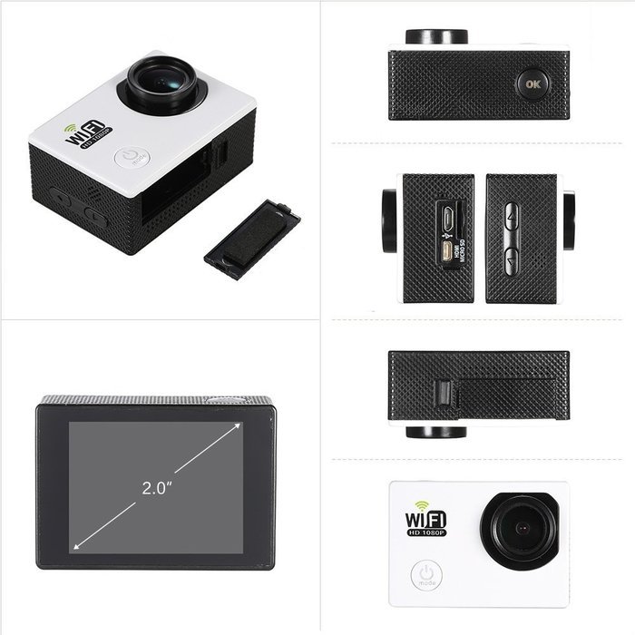 Andoer&reg; Wifi Action Sports Camera DV Cam Full HD 2.0" LCD 12MP 1080P 30FPS 140 Degree Wide Lens Waterproof for... N7