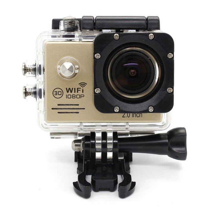 Generic Sports Action Camera Dual-band Wifi Hd 1080p 2.0 Inch 170 Degree Wide Angle Lens 30m Waterproof (Gold) N6