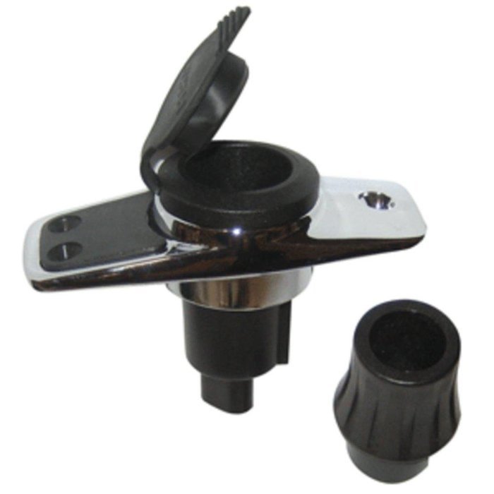 Perko Locking Collar Pole Light Mounting Base - 2 Pin - Chrome Plated w/Black Cover consumer electronics
