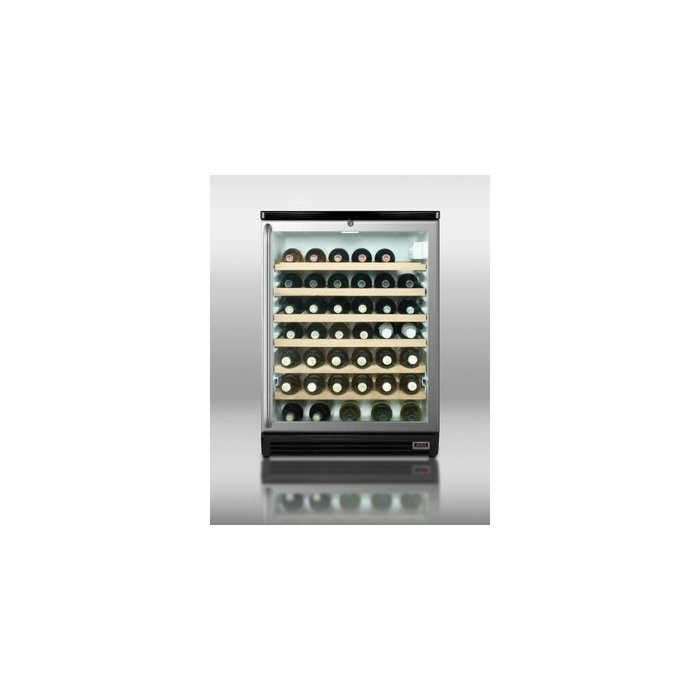 Summit SCR600BLPUBSH: Commercial glass door beverage center for red wine and ale, w/digital thermostat, black...