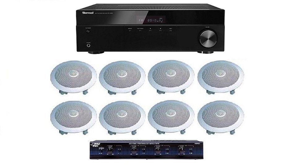 Distributed Home Audio Whole House Sound System- Ceiling Speakers for 4+ Rooms