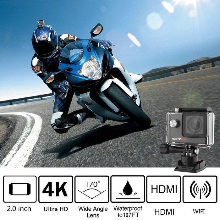 4K Sports Action Camera, ThiEYE i60e 2.0 Inch Screen WIFI 12MP FHD 170&deg; Wide Angle Lens 60M Waterproof With 360... N2