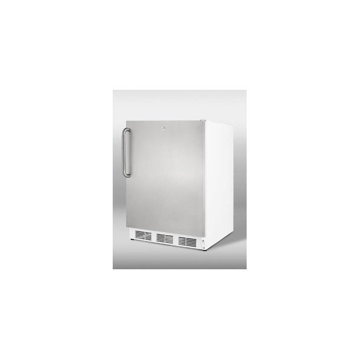 Summit VT65MLSSTBADA 24" Medically Approved ADA Compliant Upright Freezer with 3.5 cu. ft. Capacity White Cabinet...