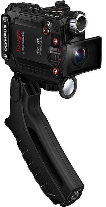 Olympus Tough TG-Tracker UHD 4K Wi-Fi GPS Shock Waterproof Video Camera Camcorder (Black) with Steady Grip + SanDisk...