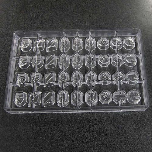 Chocolate Mold Assorted: Diamond, Hexagon, Octagon, Round, Oval & Horseshoe N3