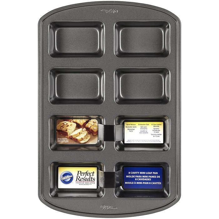 Wilton 2105-3972 Perfect Results 8-Cavity Loaf Pan, Mini N3