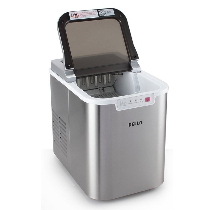 Della Portable Ice Maker Machine High Capacity, Yields up to 26 Pounds of Ice Daily -Silver N16