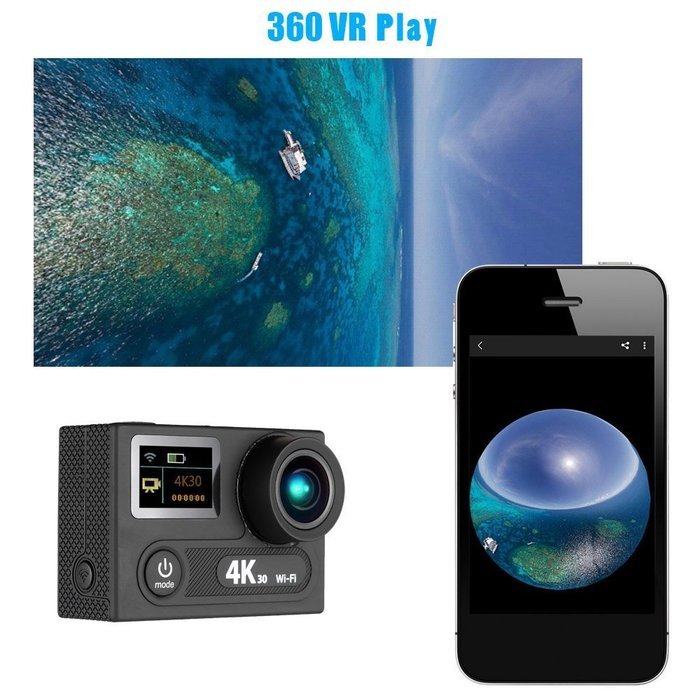 Andoer&reg; Wifi Sports Action Camera 4K 30fps 1080P 60fps 2inch Dual LCD Screen 360 VR Play 12MP Ultra HD 170&deg;Wide-angle... N2