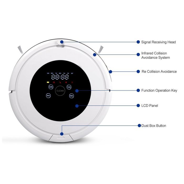 Vacuum Cleaning Robot with Automatic Dust Detection, Multi-point Touch Screen, Touch and Taste, Wear Resistance... N9