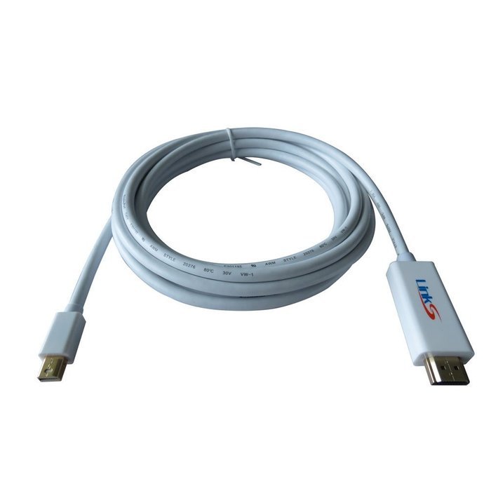 LinkS smallest Mini DisplayPort | Thunderbolt to HDMI Male to Female Adapter in black N3