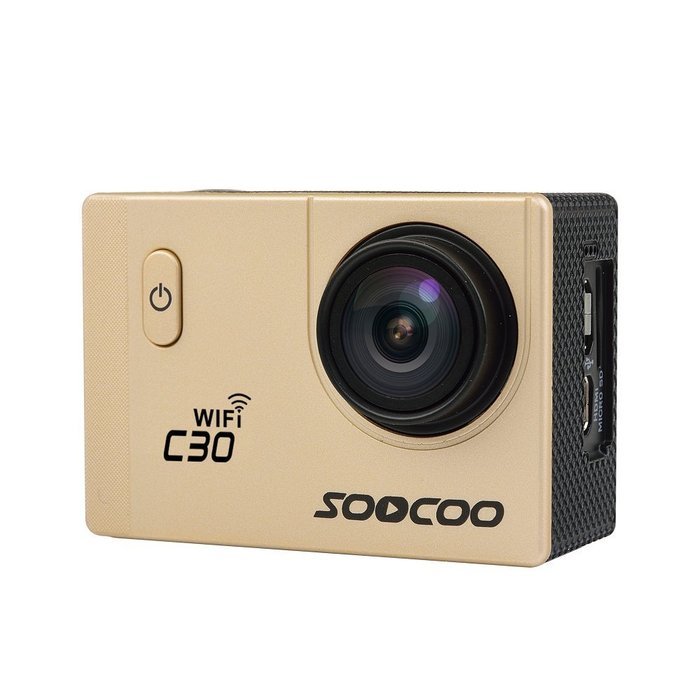 PowerLead 2K PL-AC30 Wifi Waterproof Action Camera DV 12MP HD DVR Camcorder with Mounting Accessories Kit/Gold