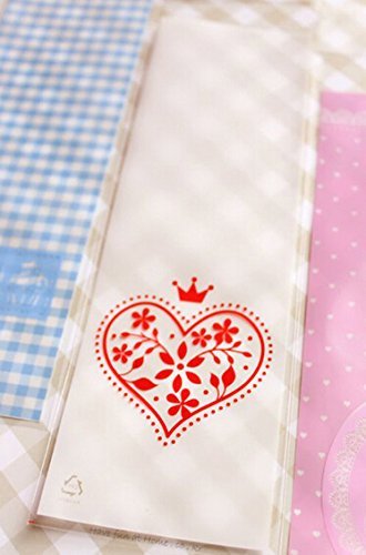 100 PCS Lovely Cute OPP Self Adhesive Cookie Bakery Candy Biscuit Roasting Treat Gift DIY Plastic Bag (White)