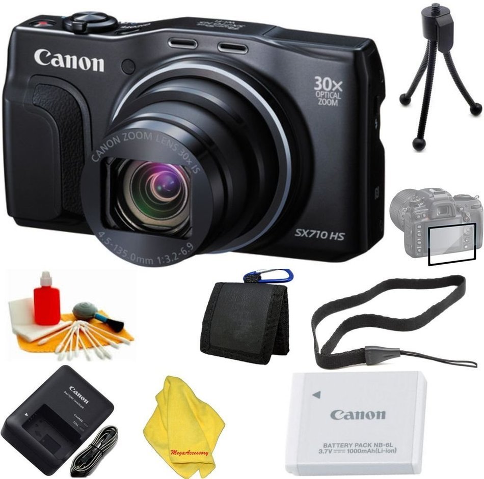 Canon PowerShot SX710 HS Digital Camera (Black) + 6pc Starter Set