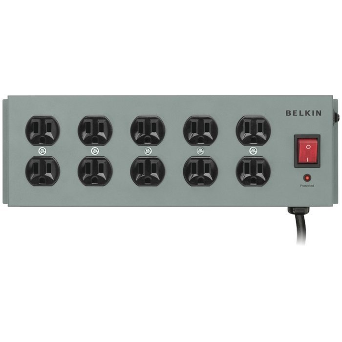 Belkin 6-Outlet Metal Power Strip Surge Protector with 8-Foot Power Cord, 700 Joules (F9D601sp08-DP) N3