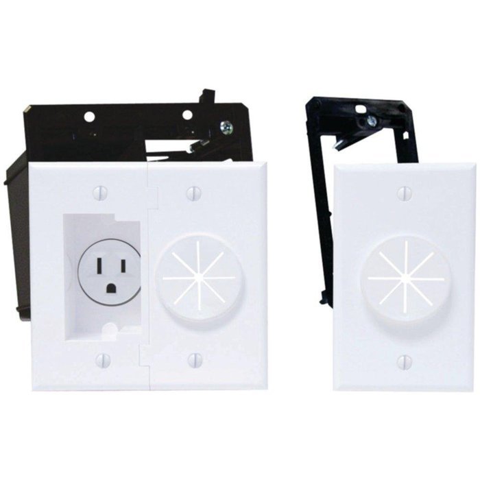 MIDLITE 2A5251-1G-W Power+Port(TM) Recessed Receptacle Kit & Wireport(TM) with Grommet consumer electronics