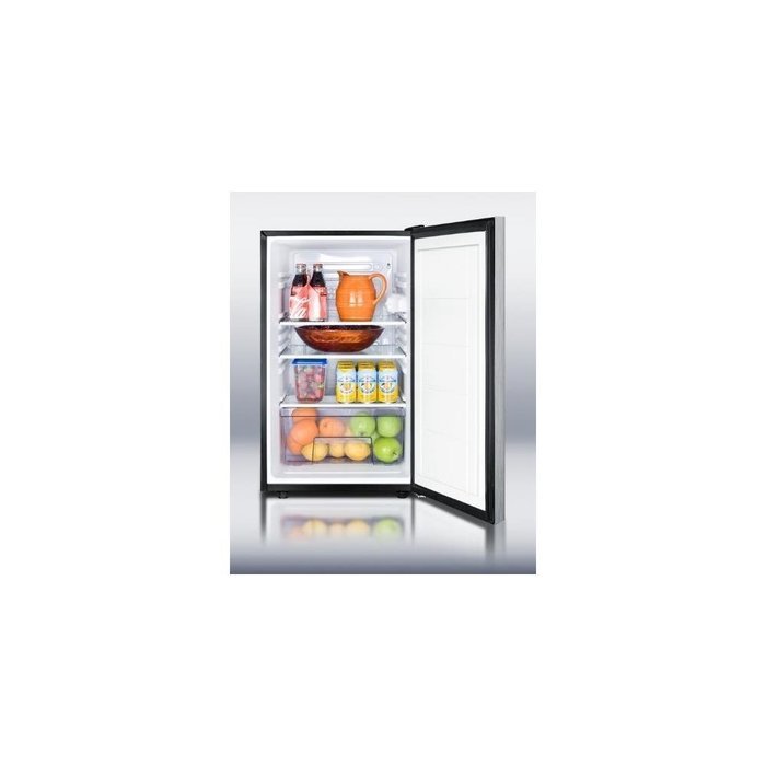 Summit FF521BLBISSHH: 20" wide built-in undercounter all-refrigerator, auto defrost with a lock, stainless steel... N3