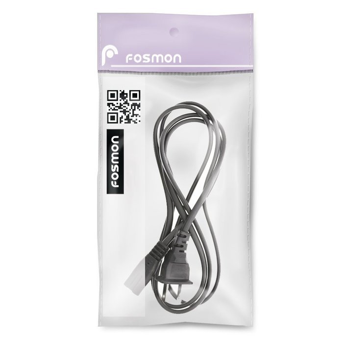 Fosmon 2-Slot to Standard Power Cord (Figure 8 Power Cord / PA-14 - 5FT) Dual Pin Non-Polarized Universal Replacement...