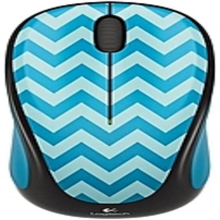 Logitech M317C 910-004508 Wireless Scroll Mouse - Teal Chevron consumer electronics