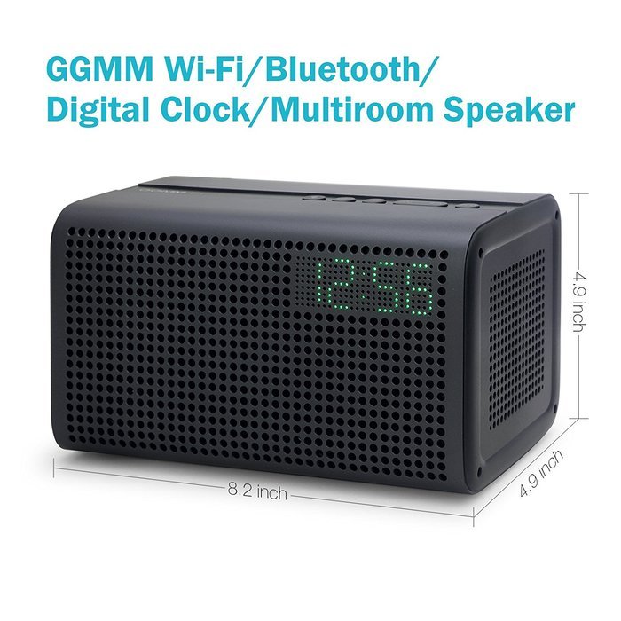 GGMM E3 Wireless WiFi/ Bluetooth Speaker with LED Alarm Clock & Smart USB Charging port, Featuring Airplay, DLNA... N25