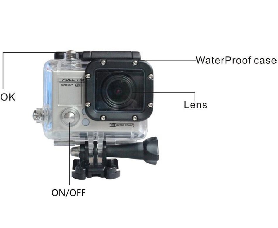 Wireless Portable Wifi Sport Action Camera 1.5" LCD Outdoor Sports DV Anti-shock Diving Sports 30m 1080p 170 Degree... N2
