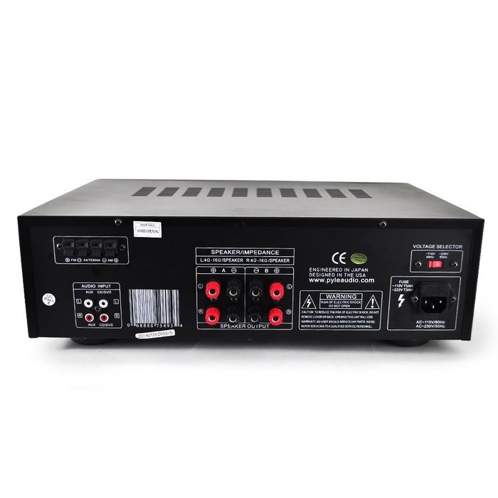 Pyle PT265BT Bluetooth 200 Watt Digital Karakoe Receiver Amplifier Bundle Combo With 4x Dual LU43PW 100-Watt 3... N6