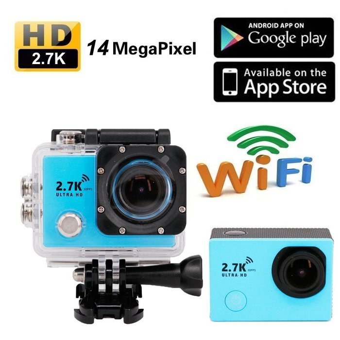 2.7K HD Wifi Sports Action Camera Kit 2.0 Inch LCD and 170 Degree Wide Angle Lens 98-Feet(30-meter) Underwater... N2