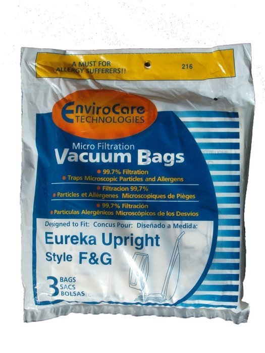 3 Eureka Allergy Micro Lined Vacuum F&G Bag Sanitaire Kenmore 5062, Uprights, White Westinghouse, Koblenz, Singer... N2