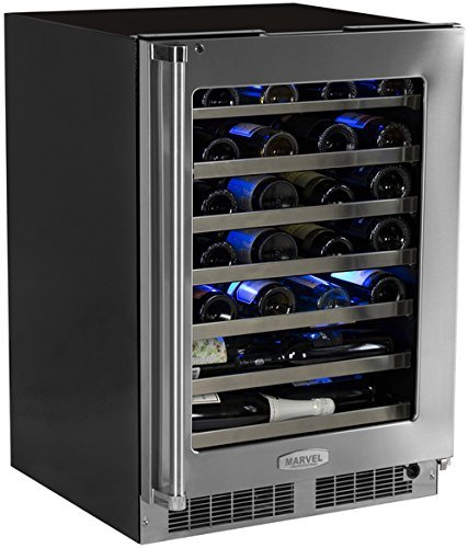 Marvel MP24WSF4LP Professional Single Zone Wine Cellar Panel Ready Overlay Door, 24", Black