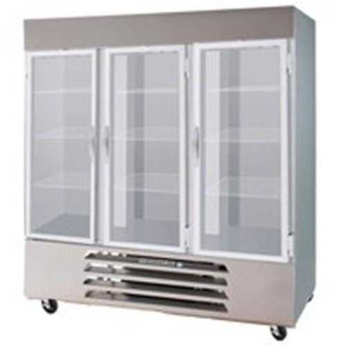 Beverage-Air HBF72-5-HG 75" Horizon Series Three Section Glass Half Door Reach-In Freezer 72 cu.ft. Capacity Stainless...