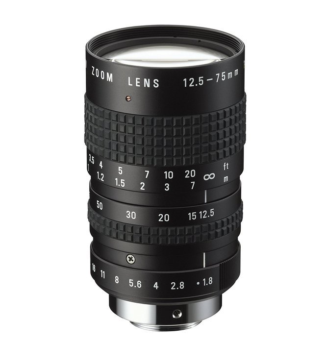 Ricoh FL-CC6Z1218A-VG 2/3" 12.5-75mm F1.8 Manual Zoom, Focus & Iris C-Mount Lens w/ Locking Screws