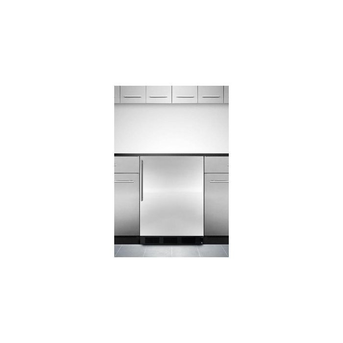 Summit ALB653BSSHV 5.1 cu. ft. Built In Refrigerator with Stainless Steel Door, Black Cabinet and