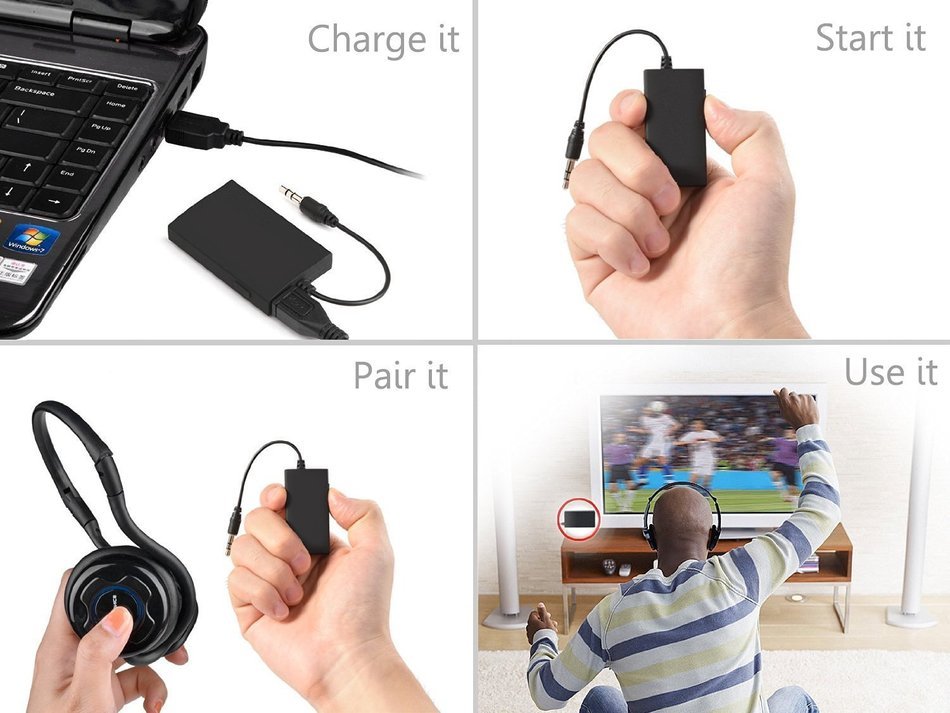 AnnBully Bluetooth Transmitter, Portable Wireless Transmitter/Stereo Audio Output, High-Fidelity Music Adapter... N5