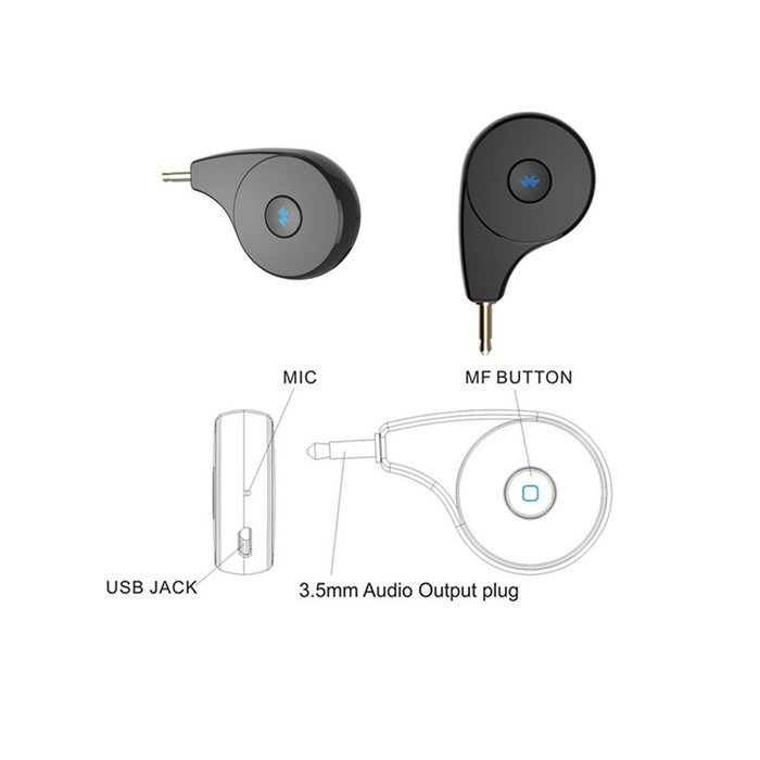 YASOKO Wireless Audio & Music Receivers With Handsfree Call Bluetooth Receiver Adapter Car Kit for Sound System
