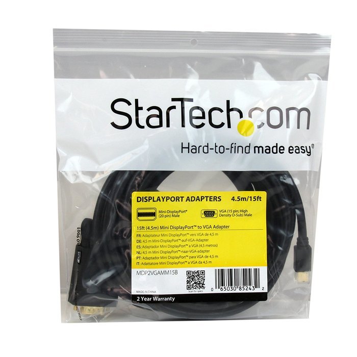 StarTech.com MDP2VGAMM6B 6-Feet Mini DisplayPort to VGA Adapter Cable for Mac/PC 1920x1200 - Black N25