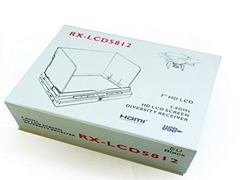 RX LCD5812 5.8GHz 7inch 40 Channels Raceband LCD Diversity Receiver Monitor for RC FPV (white) N2