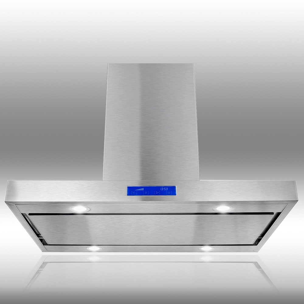 AKDY AIR27PS236 36" Island Mount Ducted Range Hood with 870 CFM Motor 3 Speed Fan Levels Ultra