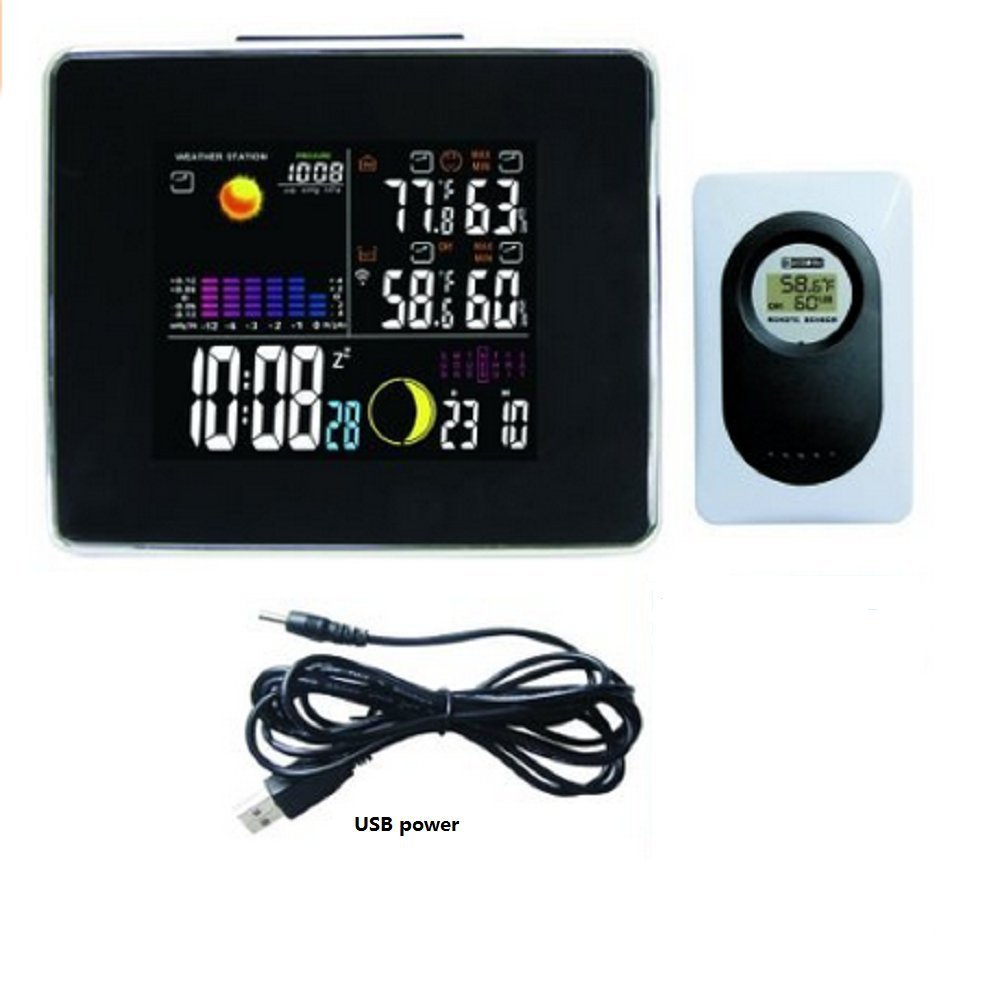 RF Wireless Weather Station with Backlight Indoor Outdoor Temperature