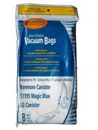 24 Kenmore Type M Sears 51195 Magic Blue LG Vacuum Bags, Ultracare, Canister Vacuum Cleaners, 20-51195, 609323... N2