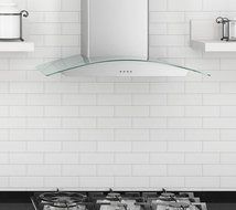 Ancona Tornado II Glass Canopy 600 CFM Wall Mount Range Hood, 36-Inch N4