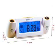 COFFLED Voice-activated Digital Alarm Clock with Double Projection,High-tech Desk Clock with Time/Date/Humidity... N3