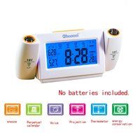 COFFLED Voice-activated Digital Alarm Clock with Double Projection,High-tech Desk Clock with Time/Date/Humidity... N4