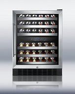 Summit SWC530LBIST 24" Freestanding or Built In Dual Zone Wine Cooler with 46 Bottle Capacity Digital Thermostat... N3