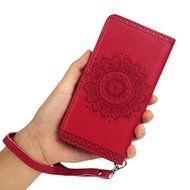 S7 Edge Case,Samsung Galaxy S7 Edge Case - Badalink 3D Embossed Flower Wallet Magnetic Flip Cover PU Leather Kickstand... N16