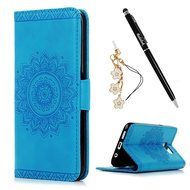 S7 Edge Case,Samsung Galaxy S7 Edge Case - Badalink 3D Embossed Flower Wallet Magnetic Flip Cover PU Leather Kickstand... N18