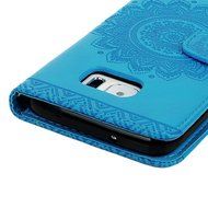S7 Edge Case,Samsung Galaxy S7 Edge Case - Badalink 3D Embossed Flower Wallet Magnetic Flip Cover PU Leather Kickstand... N19