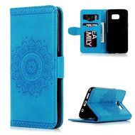 S7 Edge Case,Samsung Galaxy S7 Edge Case - Badalink 3D Embossed Flower Wallet Magnetic Flip Cover PU Leather Kickstand... N20
