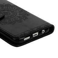 S7 Edge Case,Samsung Galaxy S7 Edge Case - Badalink 3D Embossed Flower Wallet Magnetic Flip Cover PU Leather Kickstand... N21