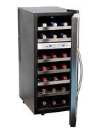 Whynter WC-211DZ 21 Bottle Dual Temperature Zone Wine Cooler, Stainless Steel Trimmed Glass Door with Black Cabinet N3
